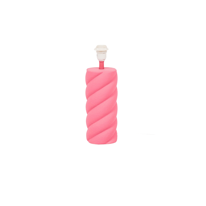 Lampada da tavolo in ceramica rosa neon con attacco E27 - 12x12x28 cm