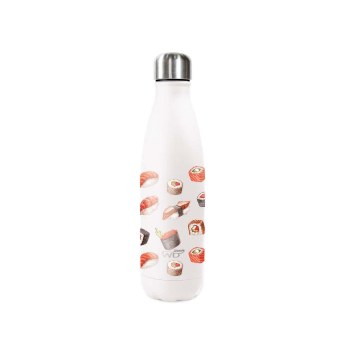 Bottiglia termica in acciaio inox a doppia parete 500 ml decoro con Sushi