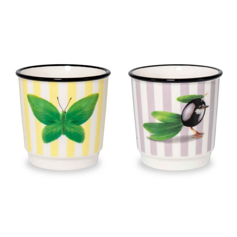 Set 2 bicchierini caffè - Farfalla e oliva