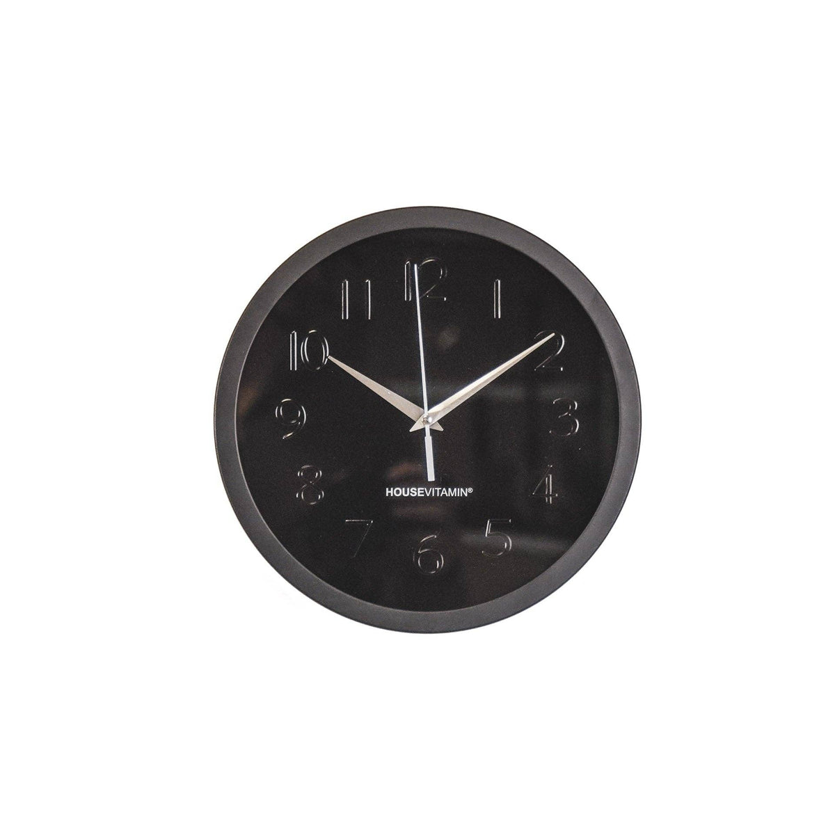 Orologio da parete nero in metallo e vetro, 25x4,2x25 cm