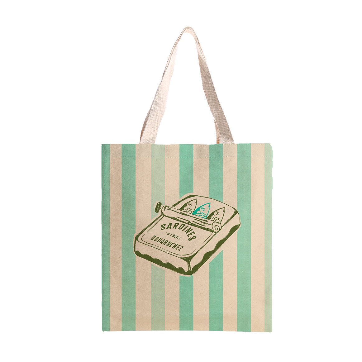 Borsa tote personalizzabile in cotone 100% con sardine: Blu