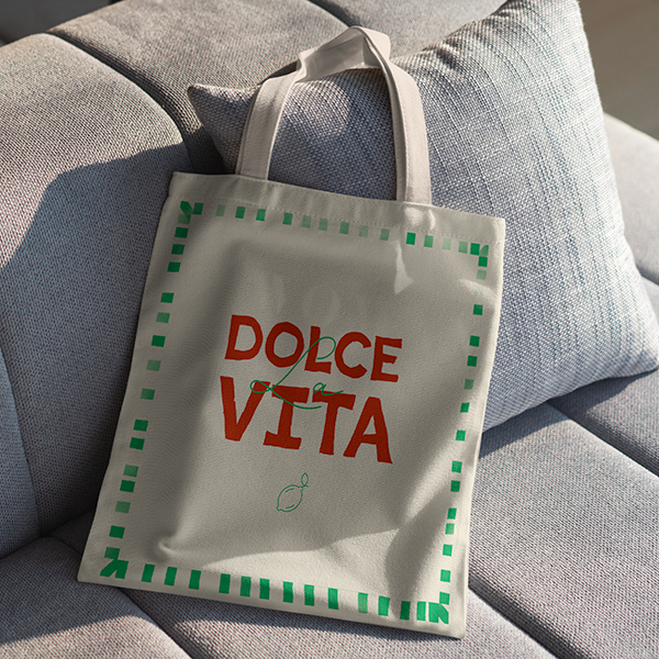 Borsa in cotone 100% « Dolce Vita »