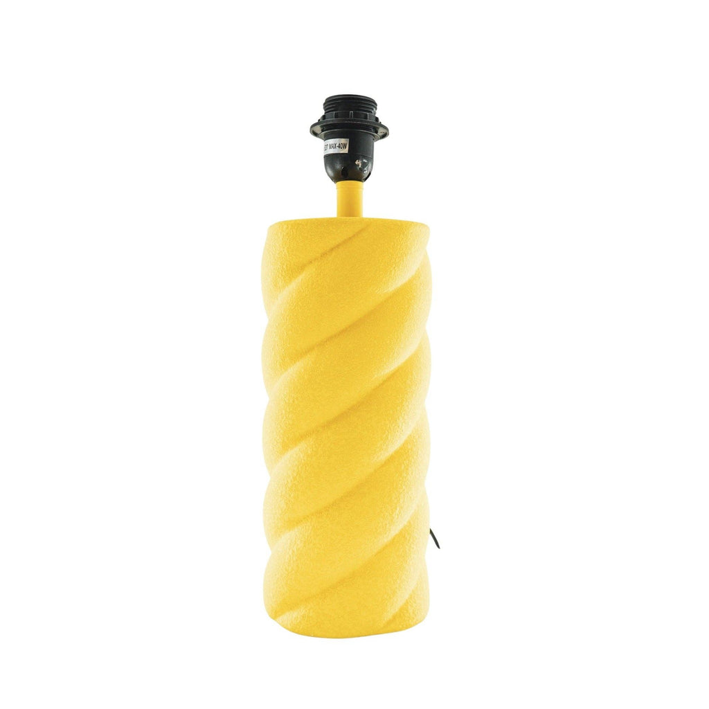 Lampada da tavolo in ceramica giallo neon con attacco E27 - 12x12x28 cm