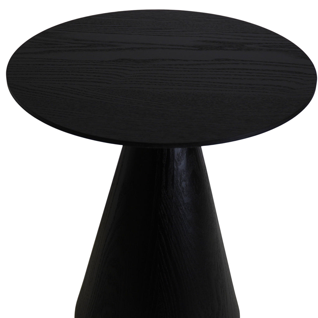Tavolino Laterale -Rotondo- MDF - Nero - 40x40x44cm