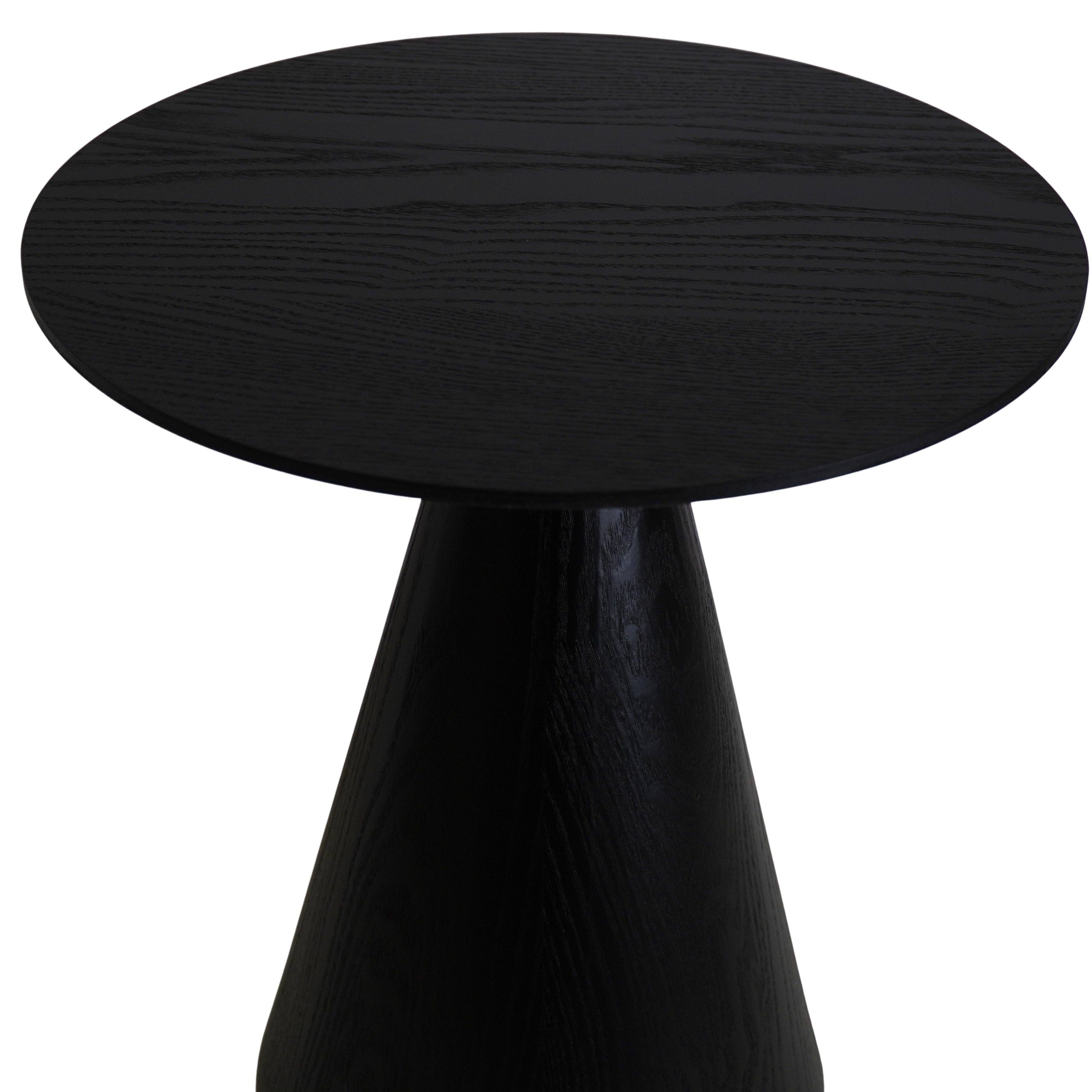 Tavolino Laterale -Rotondo- MDF - Nero - 40x40x44cm