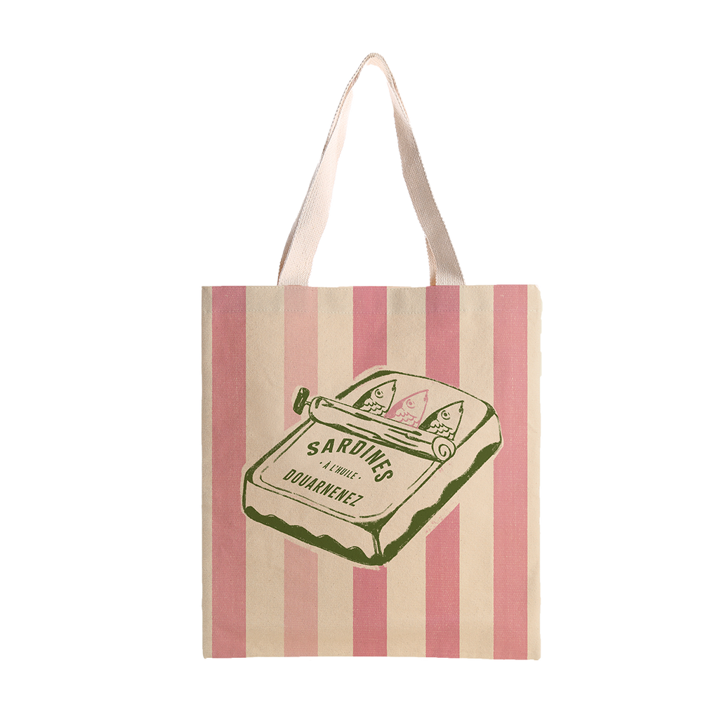 Borsa tote personalizzabile in cotone 100% con sardine: Blu
