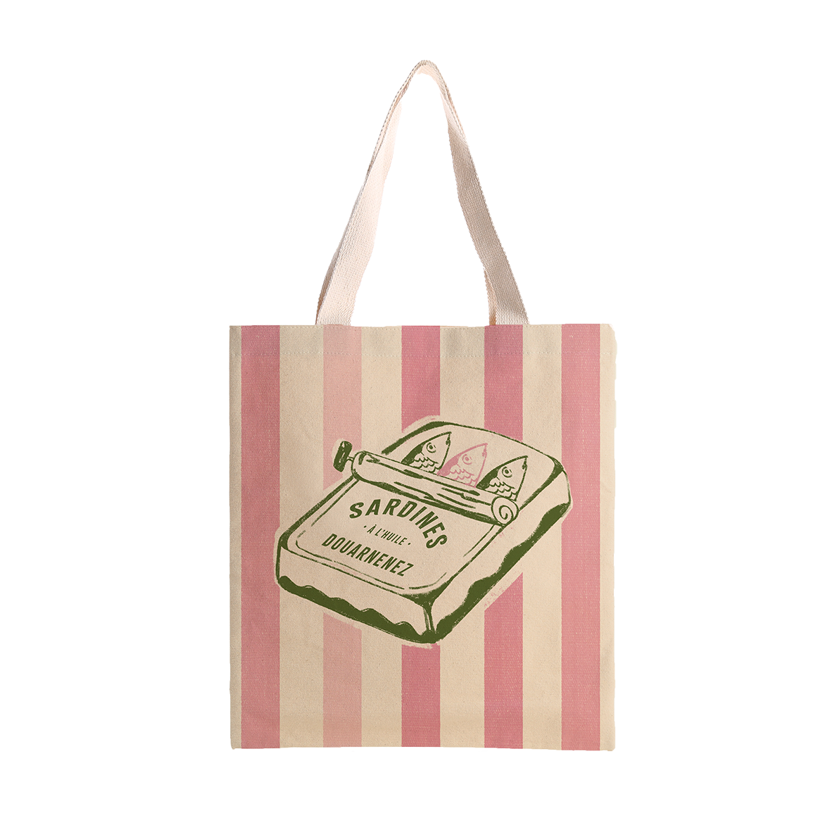 Borsa tote personalizzabile in cotone 100% con sardine: Giallo