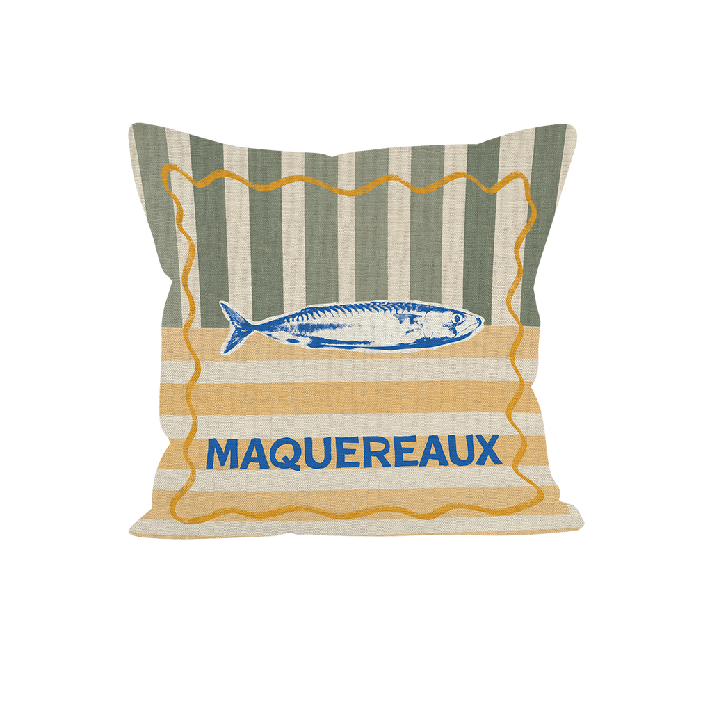 Cuscino decorativo estivo a forma di pesce/sgombro in poliestere: 40 x 40 cm