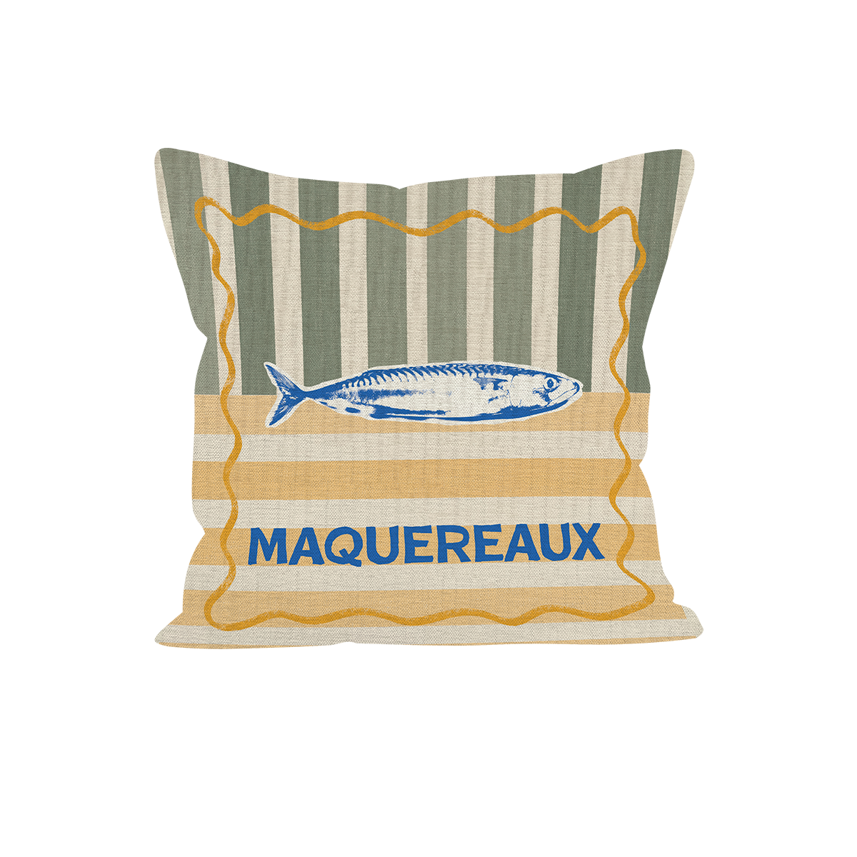Cuscino decorativo estivo a forma di pesce/sgombro in poliestere: 40 x 40 cm