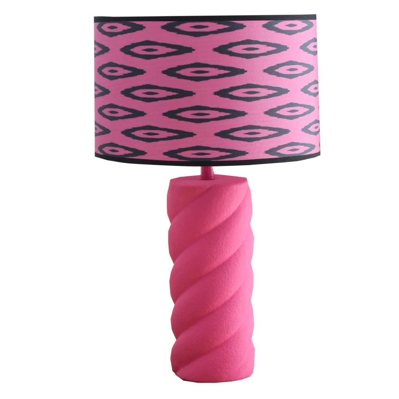 Lampada da tavolo in ceramica rosa neon con attacco E27 - 12x12x28 cm
