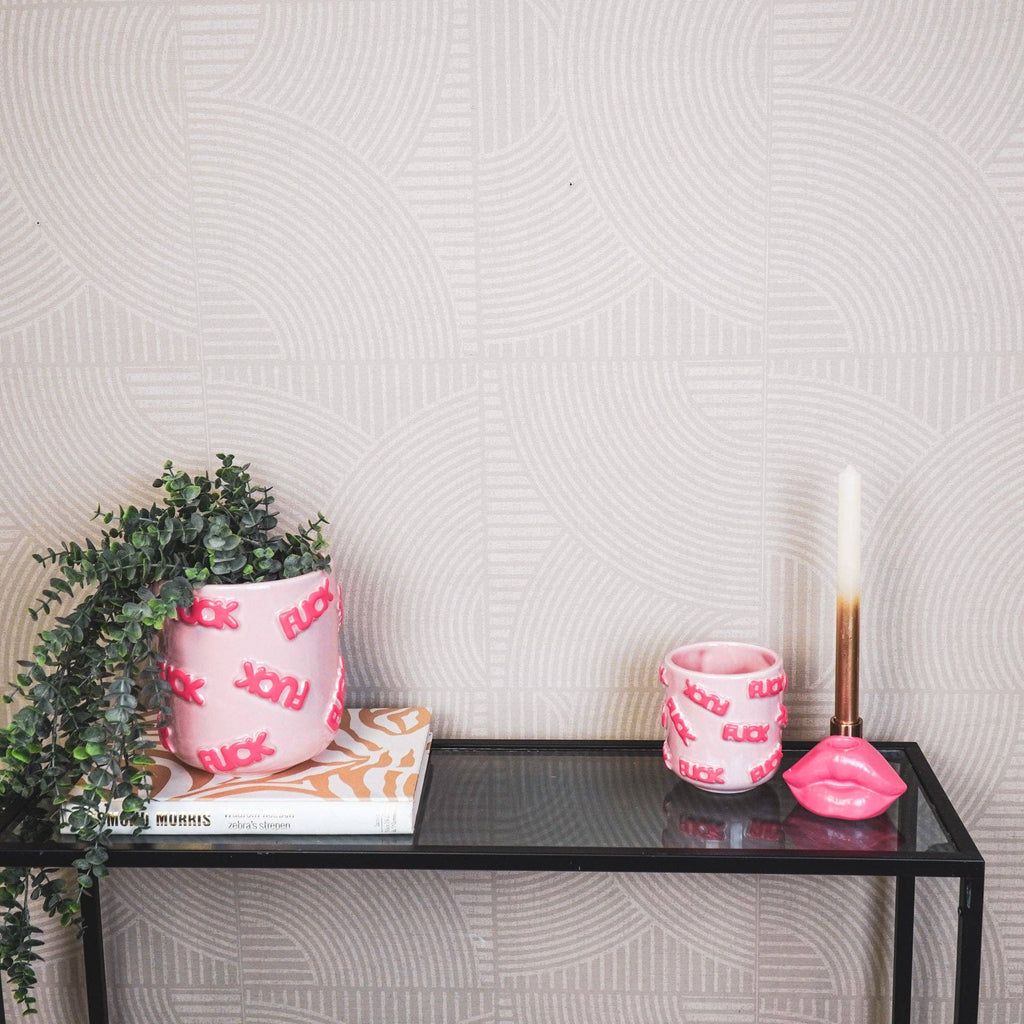 Vaso da fiori 'FUCK' - Ceramica - Rosa chiaro / Rosa neon