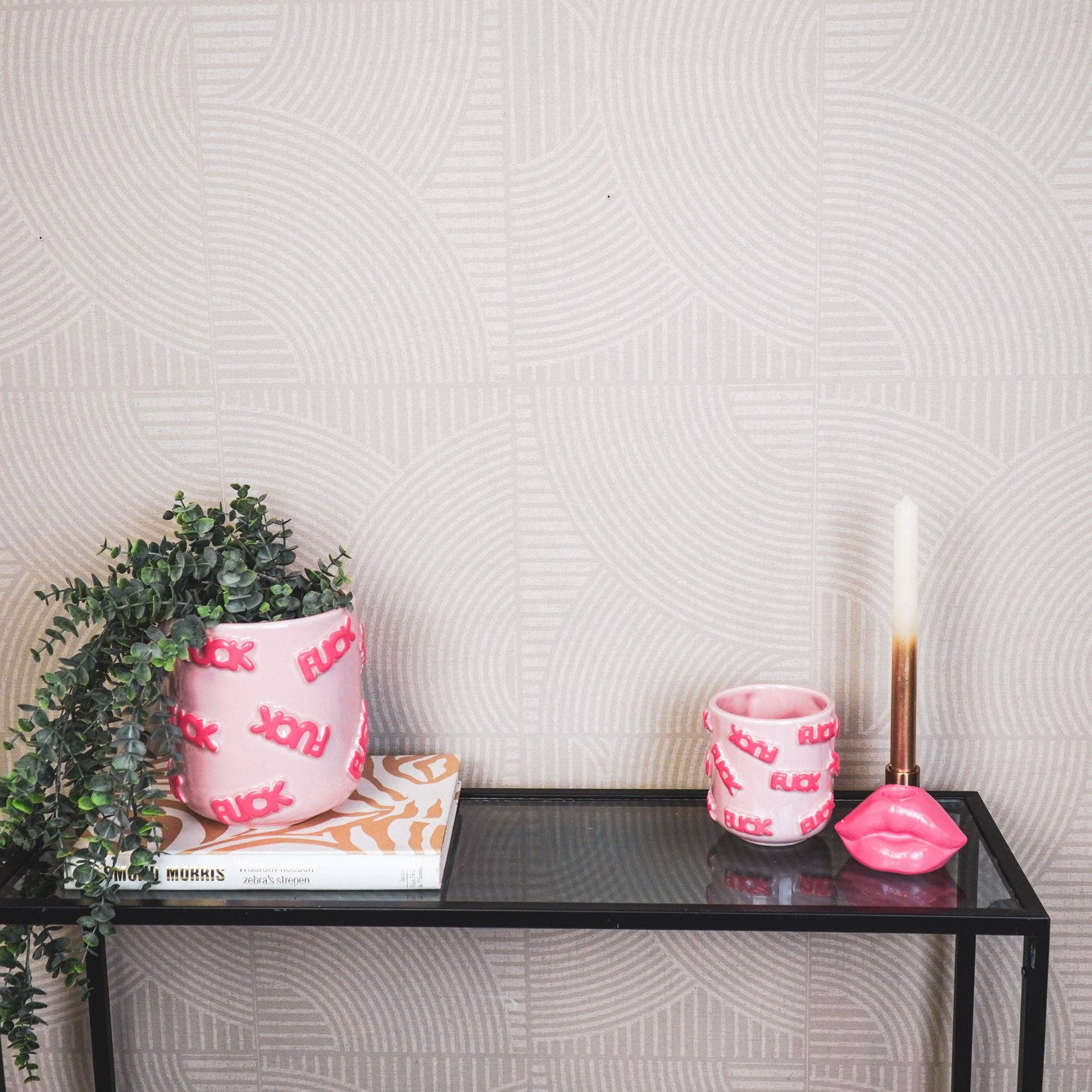 Vaso da fiori 'FUCK' - Ceramica - Rosa chiaro / Rosa neon