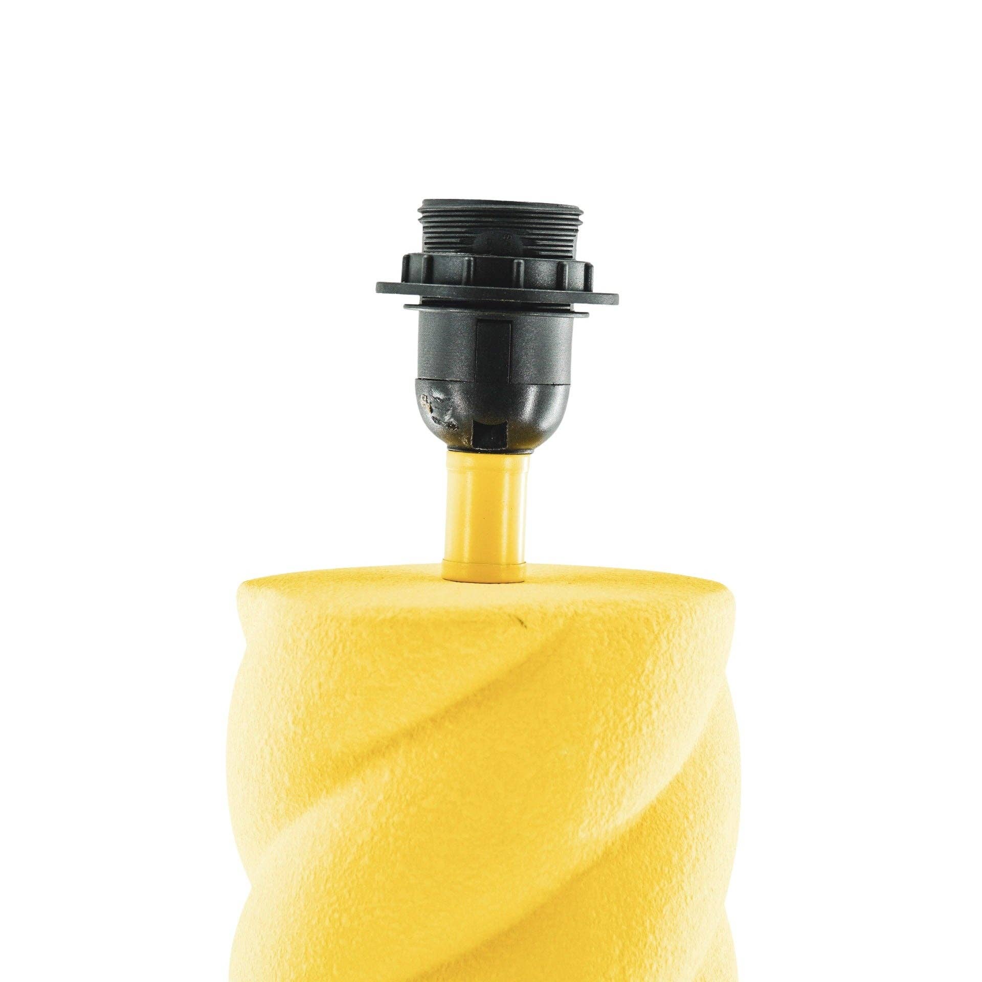 Lampada da tavolo in ceramica giallo neon con attacco E27 - 12x12x28 cm