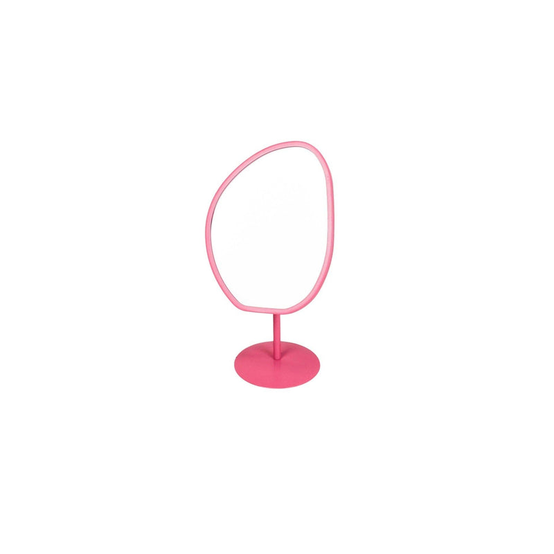 Specchio da trucco rotondo rosa - 16,5 x 12 x 31,5 cm