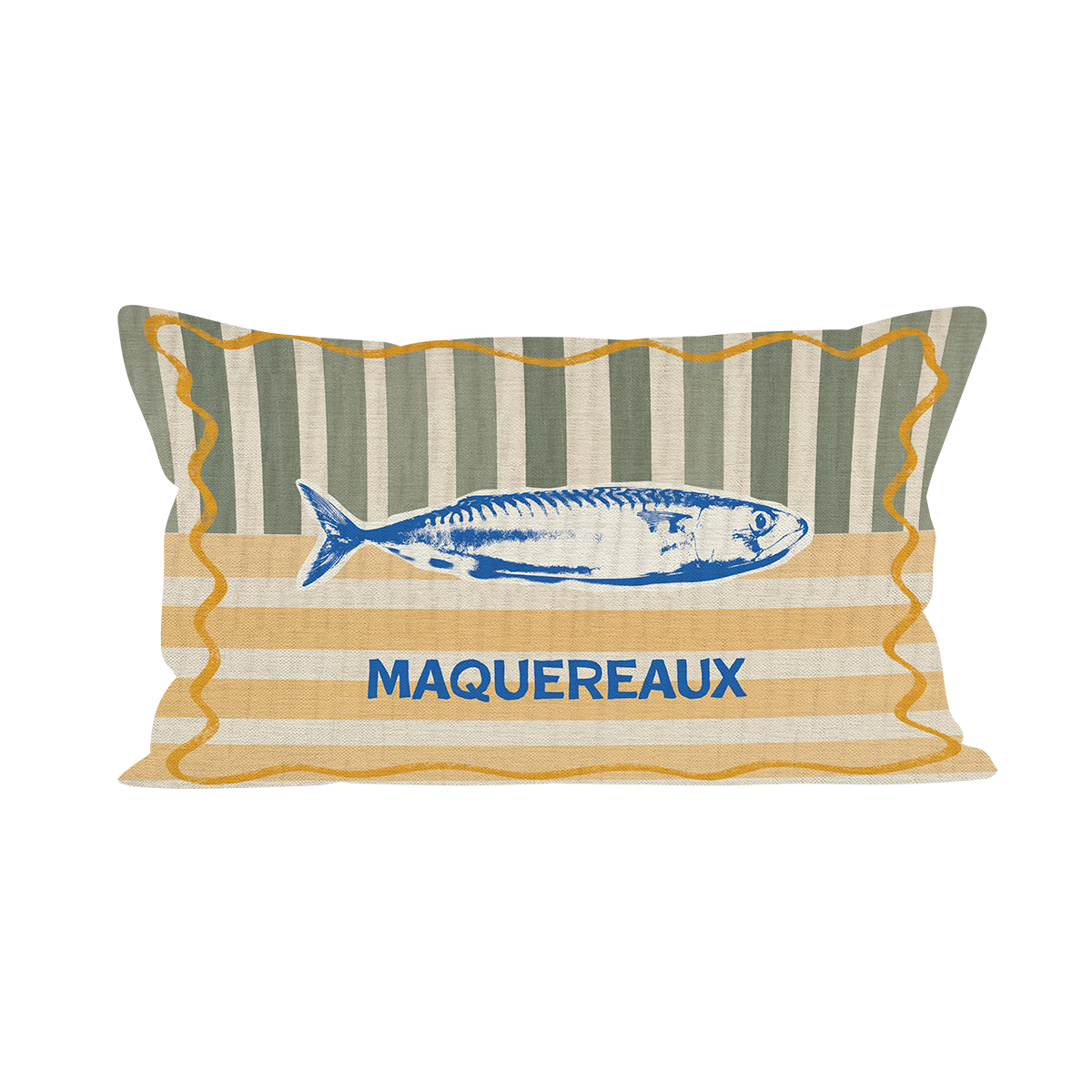 Cuscino decorativo estivo a forma di pesce/sgombro in poliestere: 40 x 40 cm