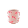 Vaso da fiori 'FUCK' - Ceramica - Rosa chiaro / Rosa neon