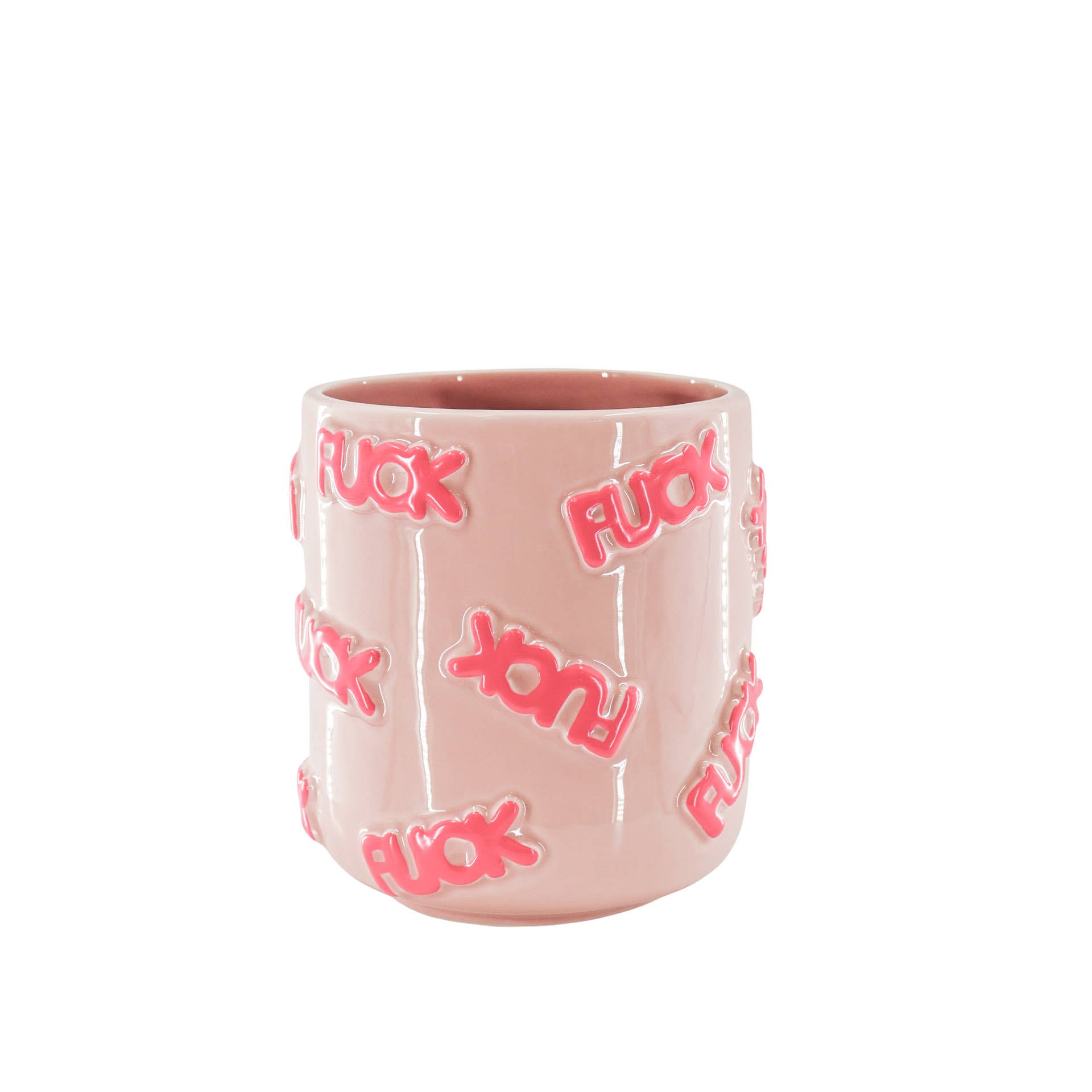 Vaso da fiori 'FUCK' - Ceramica - Rosa chiaro / Rosa neon