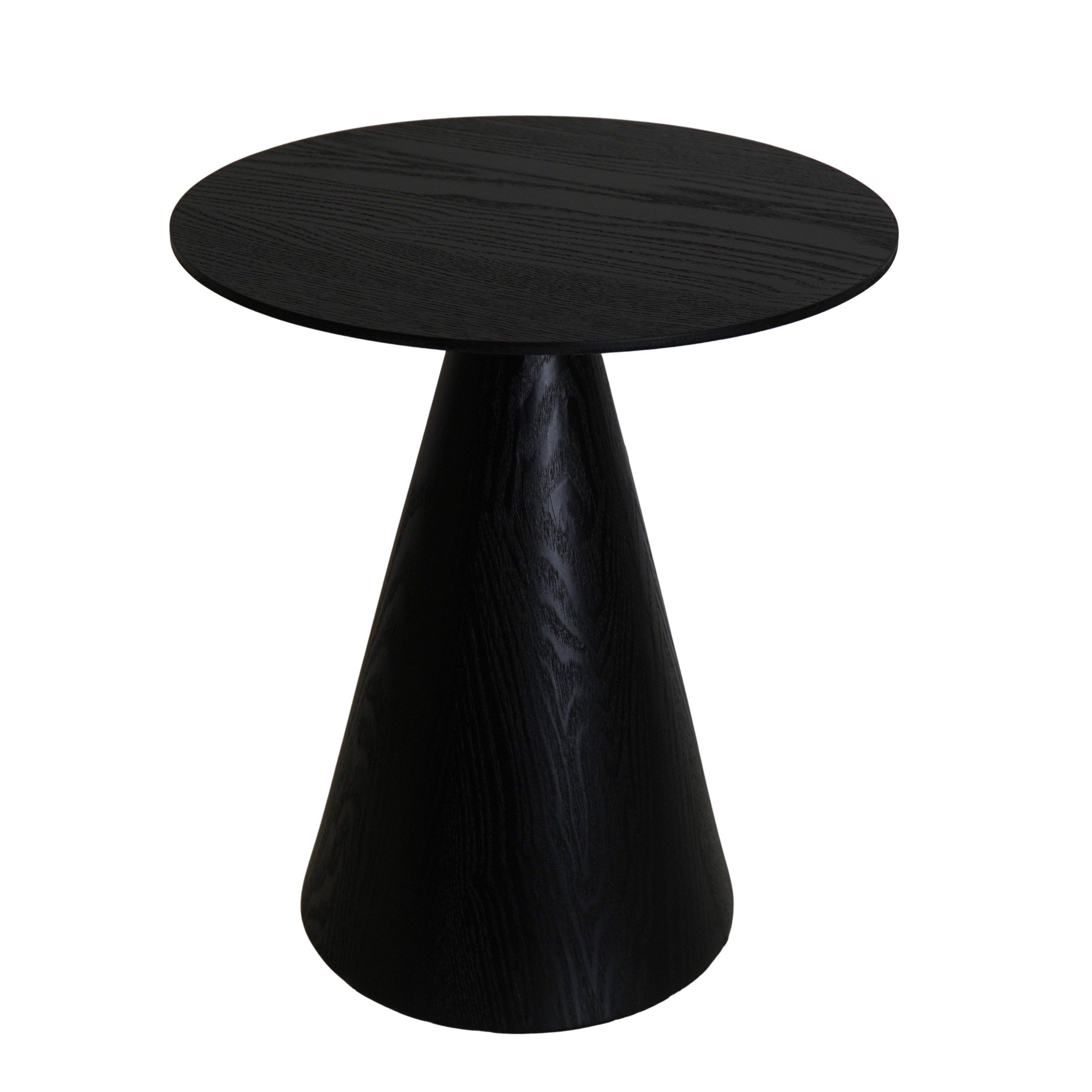 Tavolino Laterale -Rotondo- MDF - Nero - 40x40x44cm