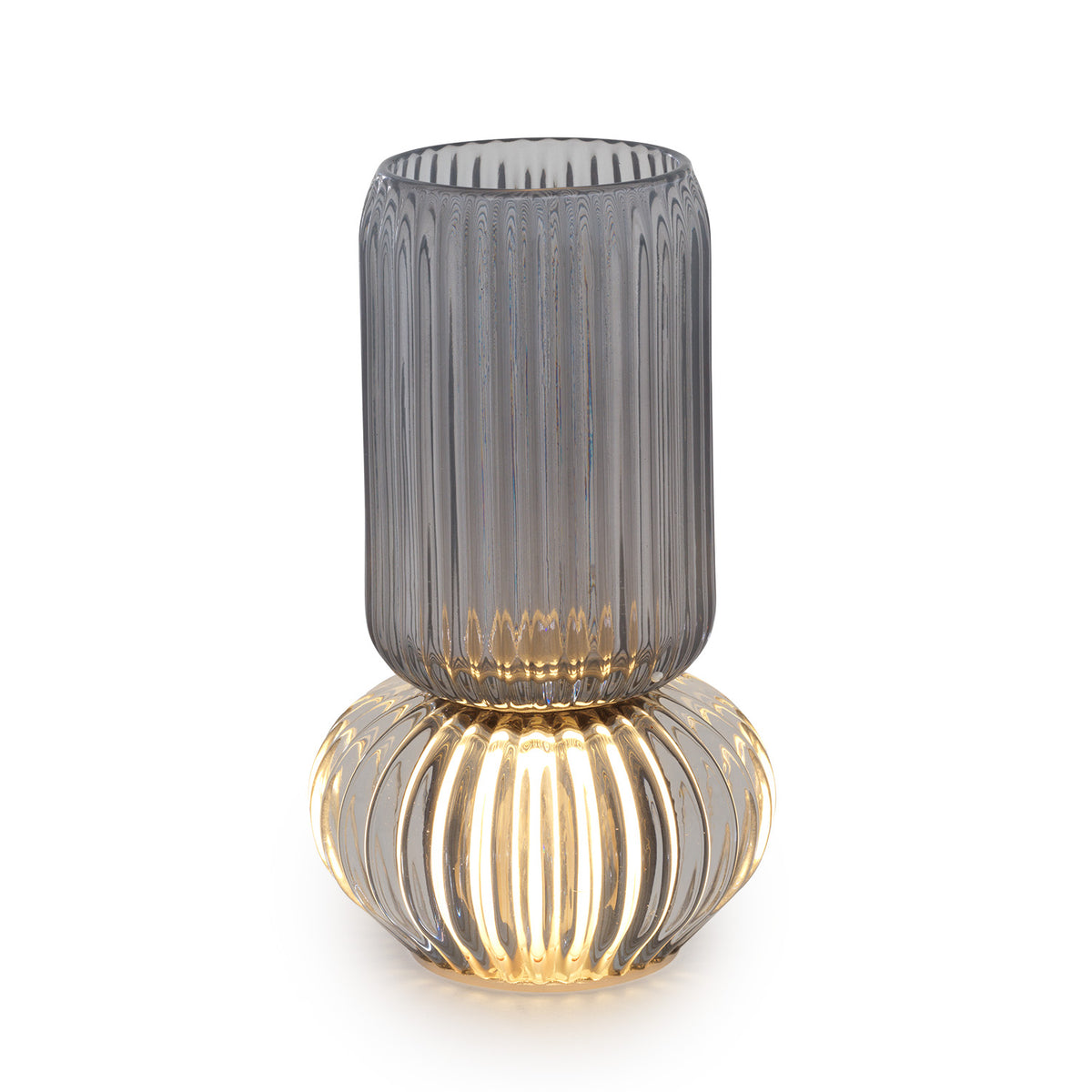 VASO GRIGIO FUMO C/LUCE LED