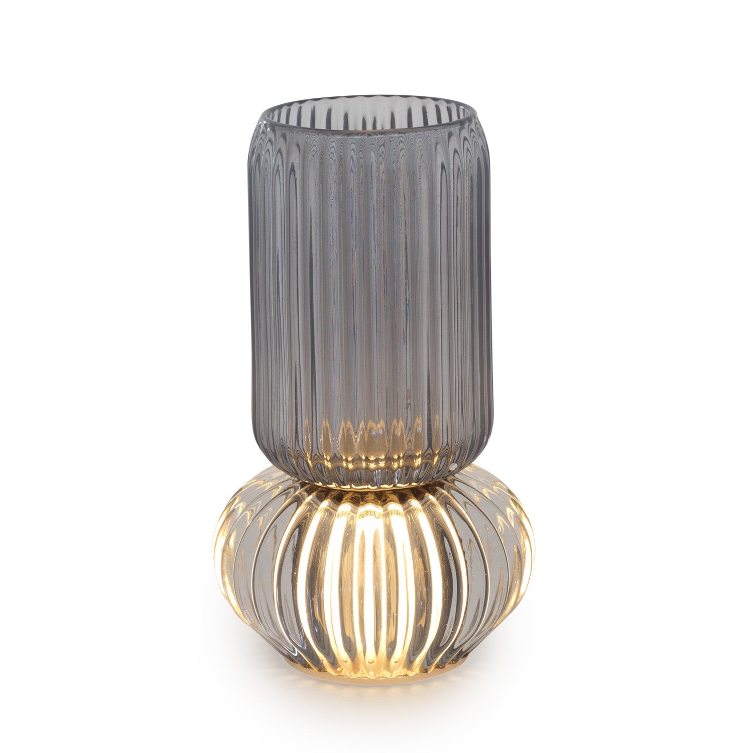 VASO GRIGIO FUMO C/LUCE LED