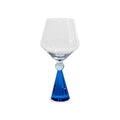Calice per gin tonic in vetro con base effetto diamante. Colore blu.