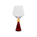 Calice per gin tonic in vetro con base effetto diamante. Colore rosso.