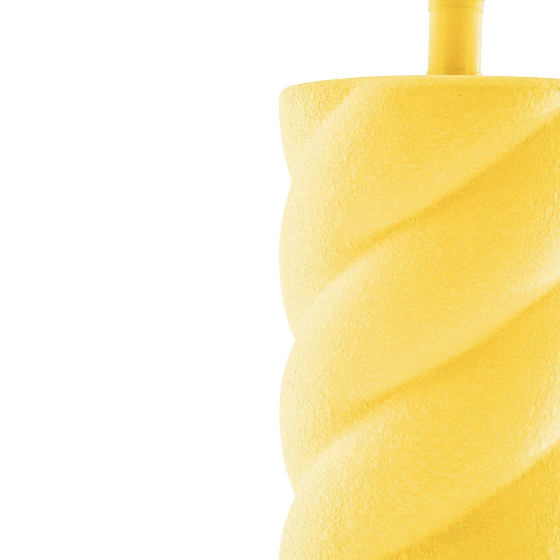 Lampada da tavolo in ceramica giallo neon con attacco E27 - 12x12x28 cm