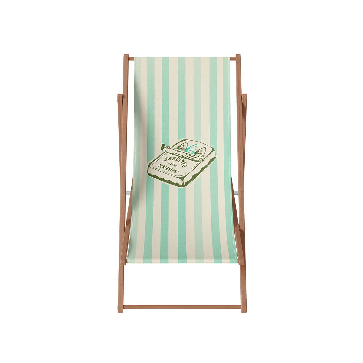 Sedia da giardino in legno e poliestere personalizzabile - Sardine: Rosa / Tela + Telaio in legno