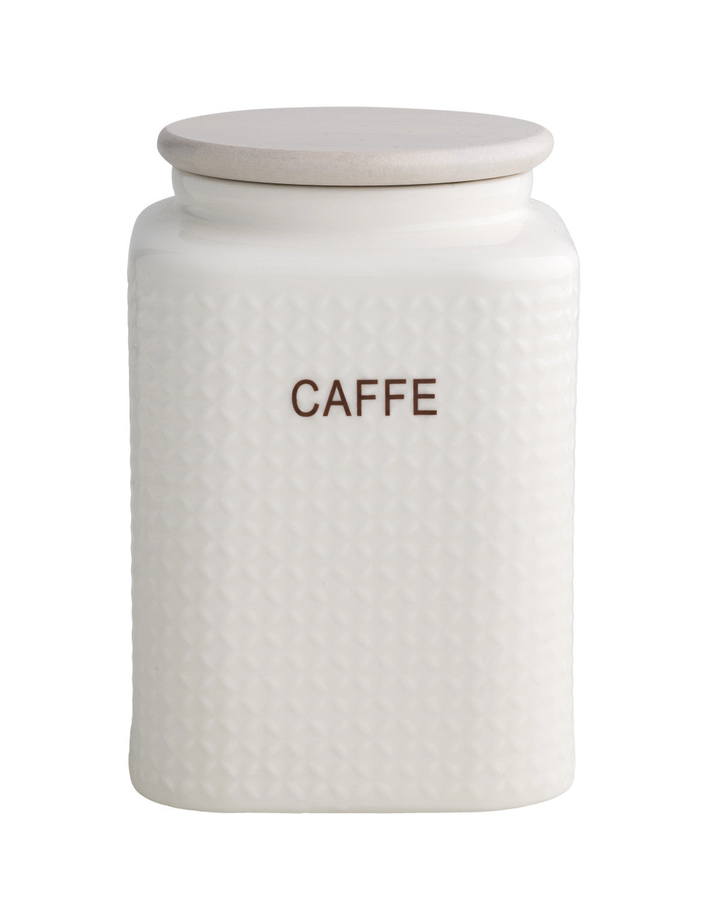 BARATTOLO CAFFE PORCELLANA BIANCA C/TAPPO BAMBOO NATURALE