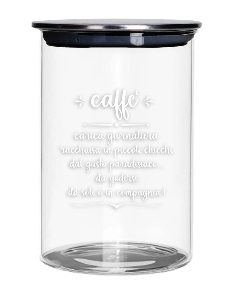 BARATTOLO CAFFE VETRO C/TAPPO METAL