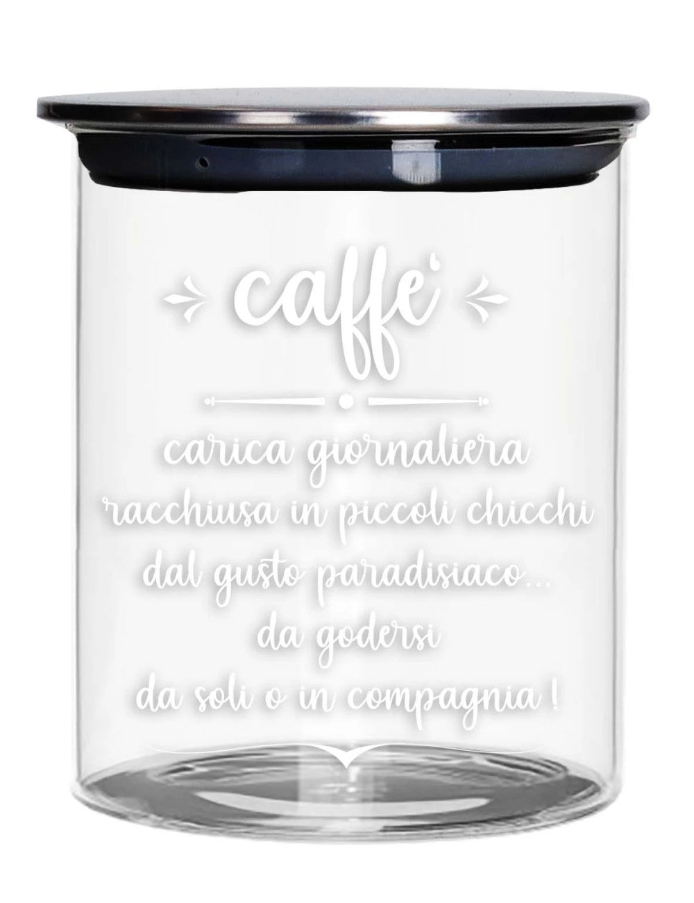 BARATTOLO CAFFE VETRI C/TAPPO METAL