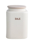 BARATTOLO SALE PORCELLANA BIANCA C/TAPPO BAMBOO NATURALE