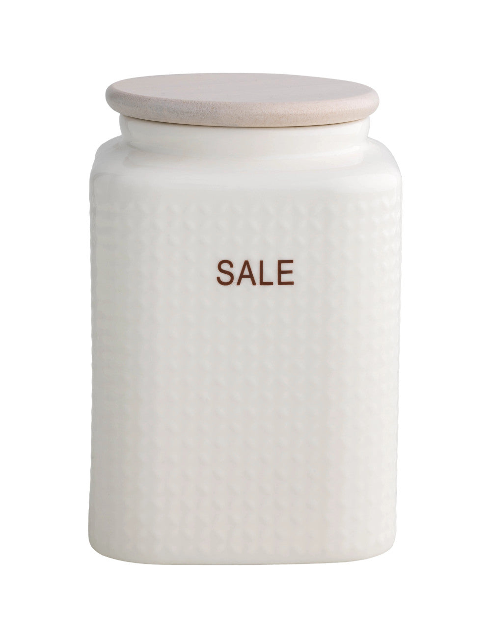 BARATTOLO SALE PORCELLANA BIANCA C/TAPPO BAMBOO NATURALE