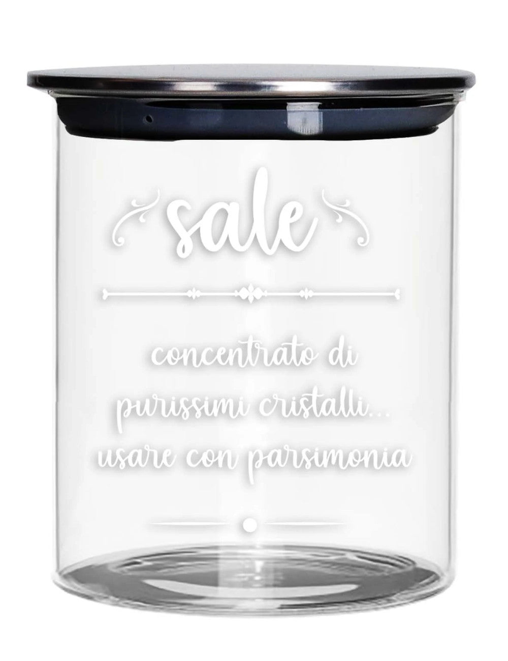 BARATTOLO SALE VETRI C/TAPPO METAL