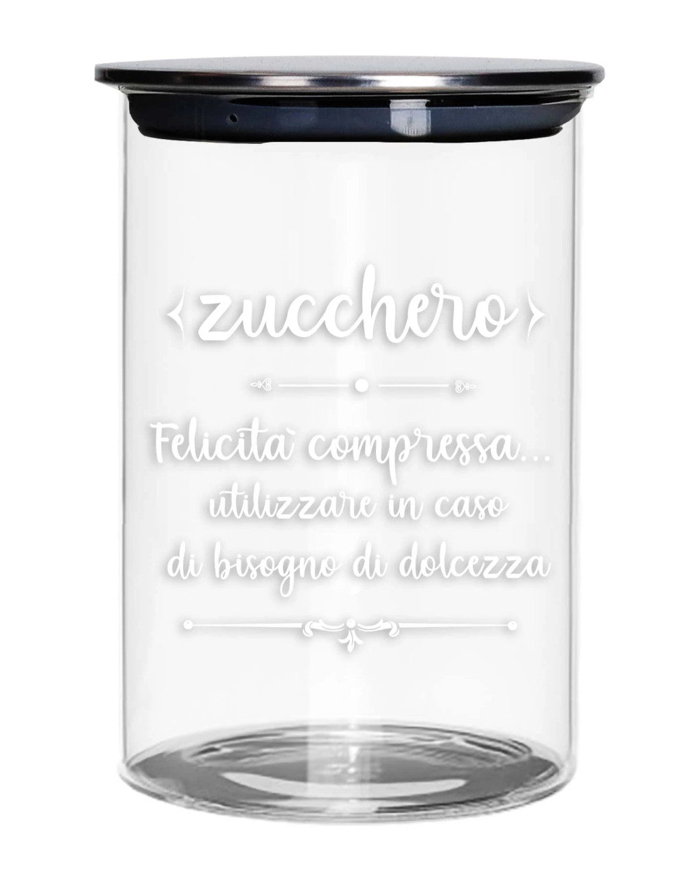 BARATTOLO ZUCCHERO VETRO C/TAPPO METAL