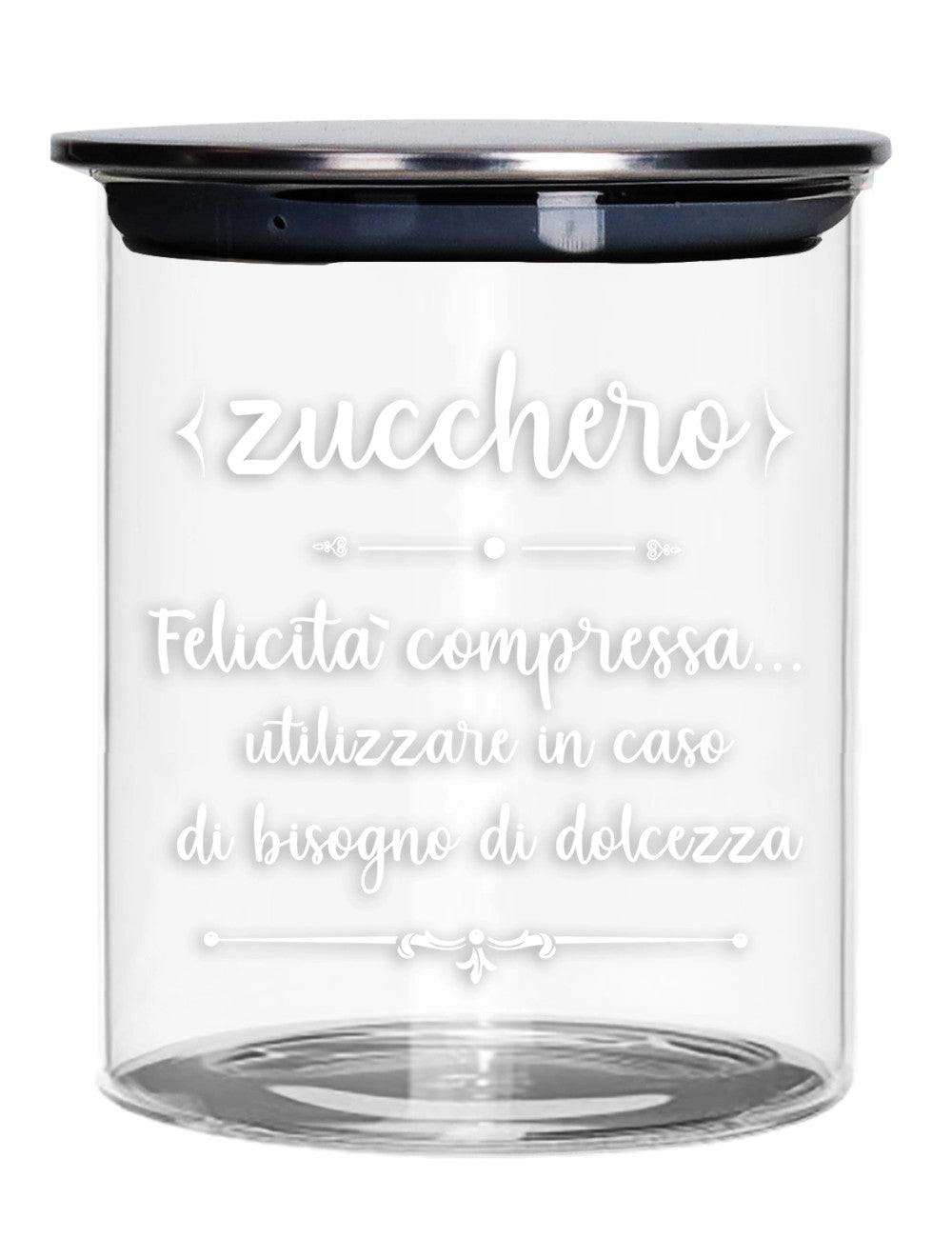 BARATTOLO ZUCCHERO VETRO C/TAPPO METAL