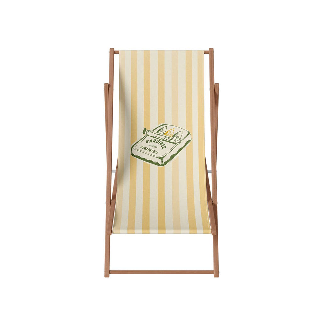 Sedia da giardino in legno e poliestere personalizzabile - Sardine: Rosa / Tela + Telaio in legno
