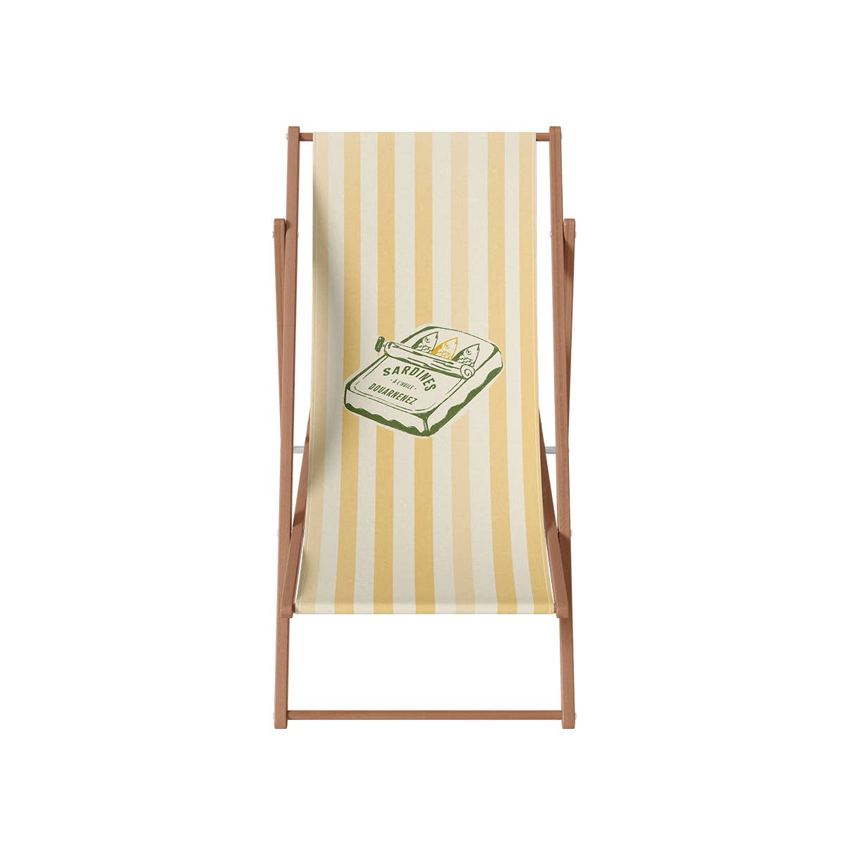 Sedia da giardino in legno e poliestere personalizzabile - Sardine: Rosa / Tela + Telaio in legno