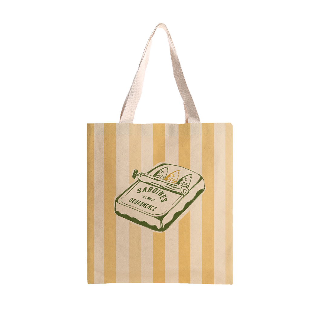 Borsa tote personalizzabile in cotone 100% con sardine: Blu