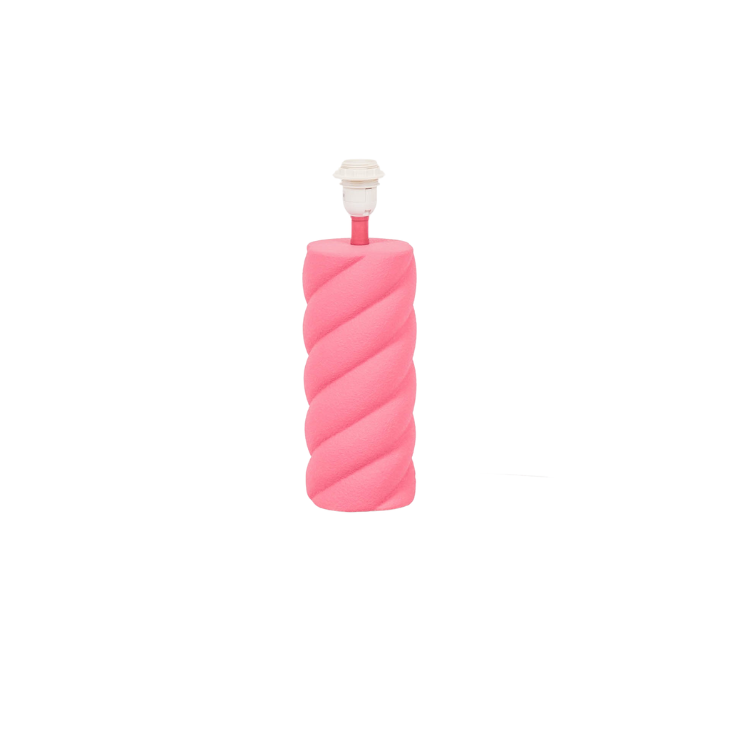 Lampada da tavolo in ceramica rosa neon con attacco E27 - 12x12x28 cm