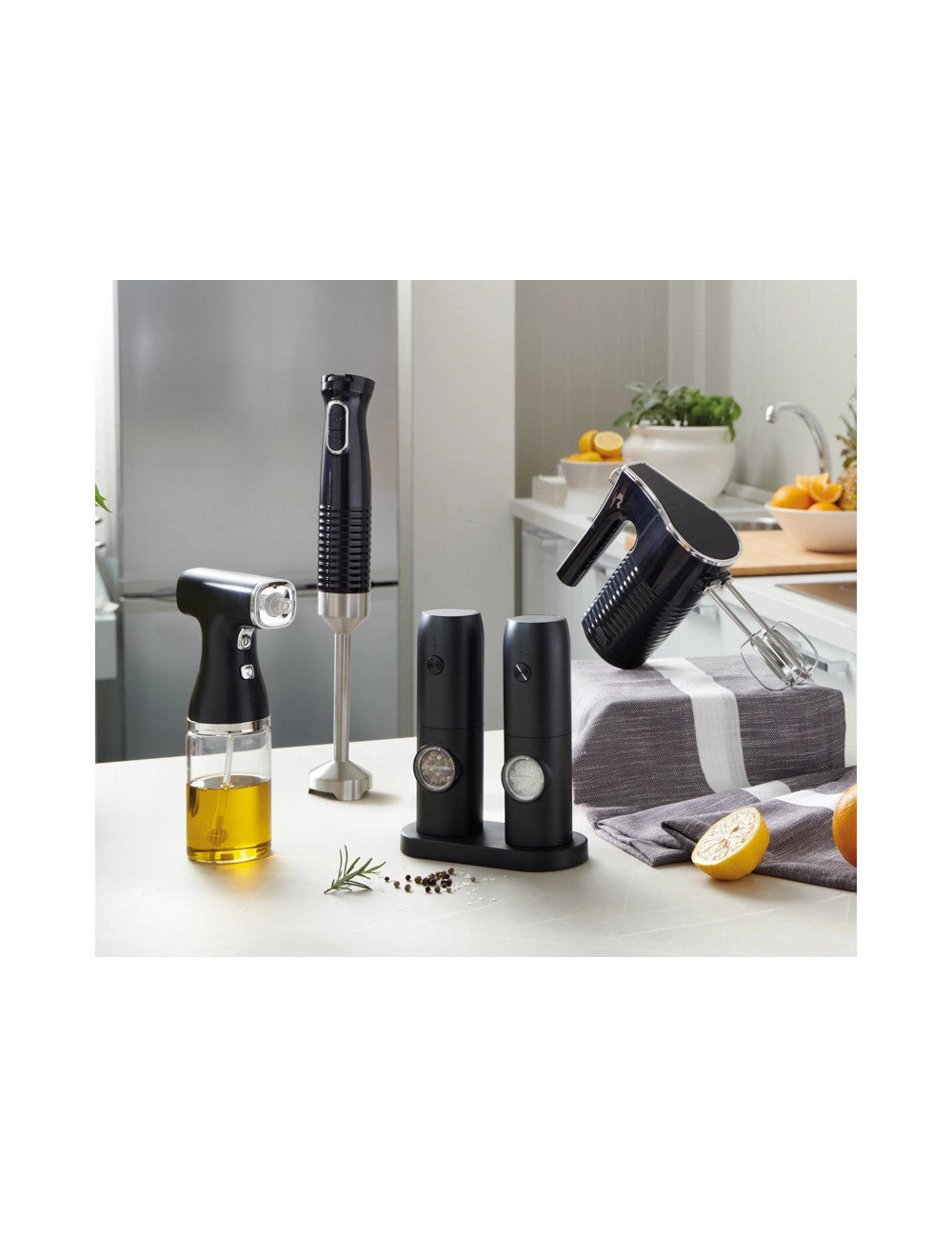 MACINA SALE/PEPE ELETTRICO RICARICABILE C/SUPPORTO SET 2PZ ABS