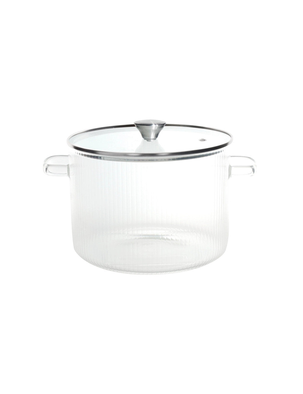 PENTOLA TRASPARENTE BOROSILICATO C/COPERCHIO VETRO TEMPERATO/INOX L