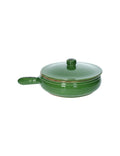 TEGAME BASSO VERDE 1 MANICO C/COPERCHIO TERRACOTTA DA FUOCO