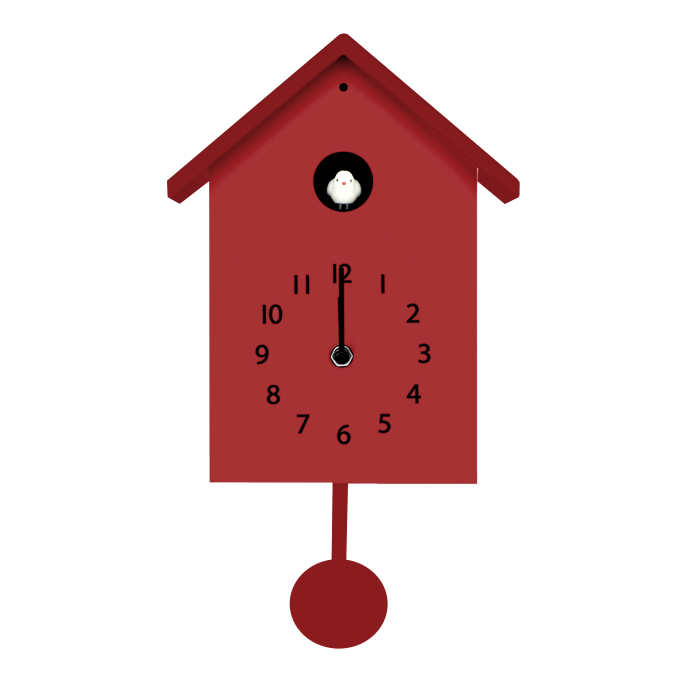 Orologio cucù. Colore Borgogna.