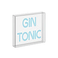 Insegna Neon con cornice in plexiglass 18 x 18 cm. Decoro GIN TONIC.