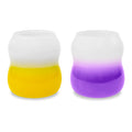 Set 2 bicchieri acqua 450 ml. Colori giallo e viola.