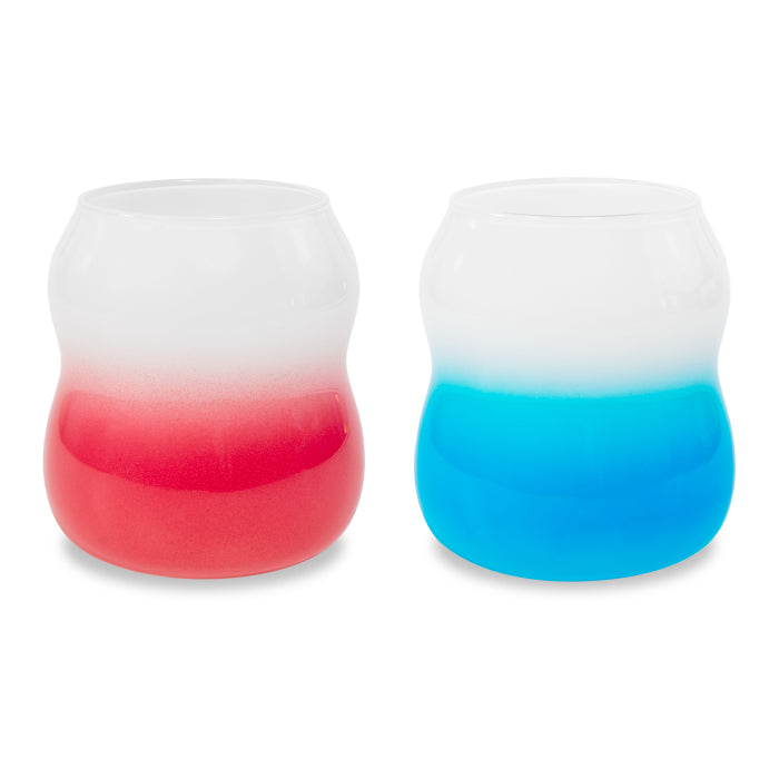 Set 2 bicchieri acqua 450 ml. Colori rosa e azzurro.