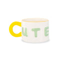Tazza colazione in stoneware. Capacità 440 ml. Decoro cute.