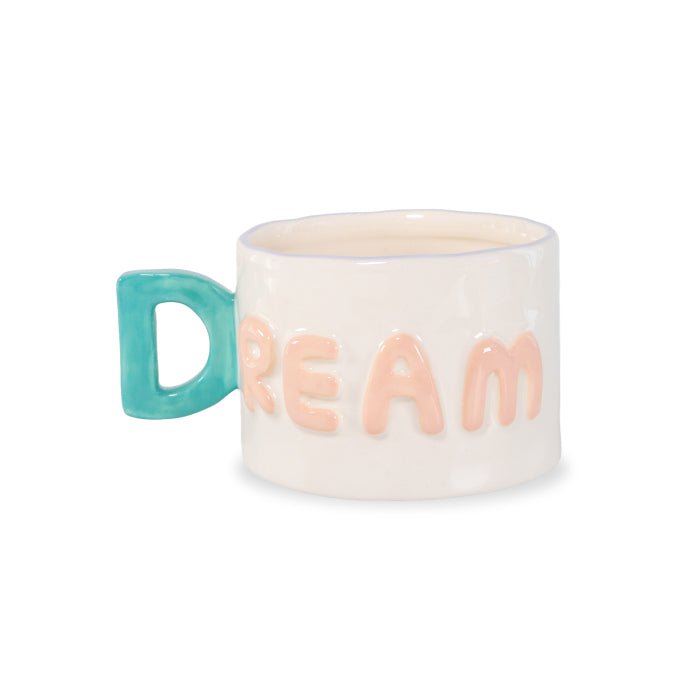 Tazza colazione in stoneware. Capacità 440 ml. Decoro dream.