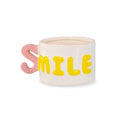 Tazza colazione in stoneware. Capacità 440 ml. Decoro smile.
